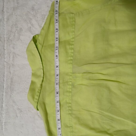 CHICO APPLE GREEN LINEN BUTTON DOWN LONG SLEEVE SIZE 0 - Picture 6 of 6